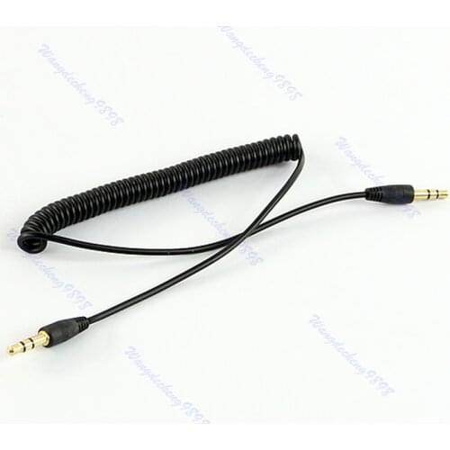 3.5mm Jack Audio Coiled Spiral Male to Male M/M Plug Stereo Extension Cable 4Ft