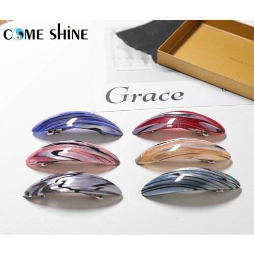 Come Shine 6 Pcs/Pack Set Shiny irregular stripes acrylic France Hair clips for hair accessories 2021 pinzas para el pelo