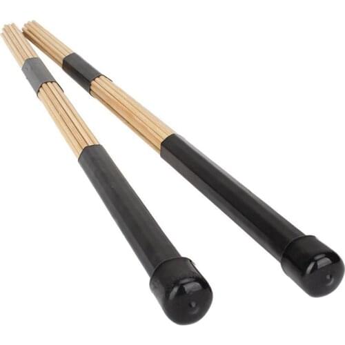 1 Pair 15.7" 40cm Jazz Drum Brushes Bamboo Black Drum Sticks Bamboo Black Drum Accessories Parts High Quality