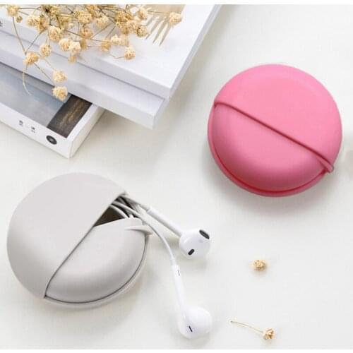 Household Round Slide Push-pull Type Headphone Data Cable Storage Bag Slider Push-pull Design For eEasy Removal New x Hot
