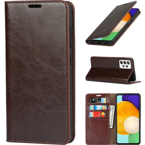 Genuine Leather Case For Samsung A52 A72 A32 Capa Folio Book Wallet Flip Stand Cover For Samsung Galaxy A51 A71 A82 5G Etui Bag