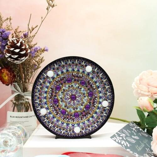 DIY Purple Mandala LED Diamond Painting Light Box Embroidery Lamp Full Special Drill LED Lamp Rhinestones Home Decoration