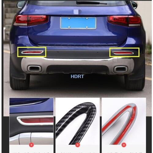 For Mercedes-Benz GLB Class 2019 2020 2021 Accessories ABS Chrome 2pcs Rear Tail Fog Light Lamp Cover Trim Car Styling