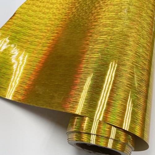 Glossy Holographic Rainbow Gold Chrome Brushed Vinyl Film Car Wrap Foil DIY Car Scooter Motorbike Sticker Wrapping Air Release