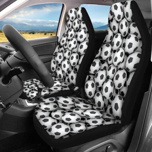 INSTANTARTS 3D Sports Ball Printing Front Car Seat Covers Set of 2 Fit Most Vehicle Fashion Style Protector Cover Cushion Car
