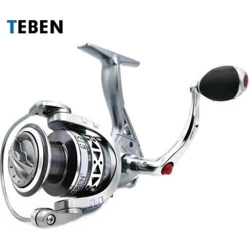 Teben GTS Saltwater Spinning Reel 2000 3000 4000 Ratio 5.2:1 Metal Handle Drag Power 4.5 To 8 Kg Carp Winter Fishing Reel