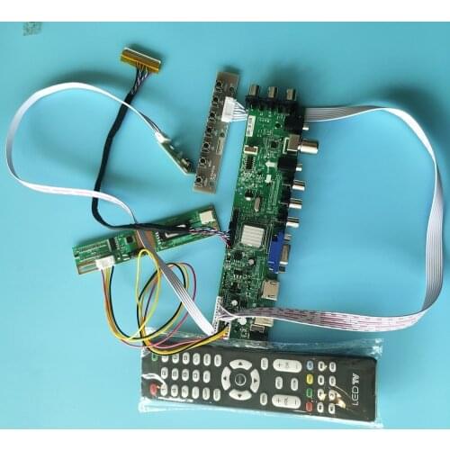 Kit For B154EW02 V1/B154EW02 V2 30pin TV VGA USB AV DVB-T2 DVB-T Digital HDMI Panel Controller board 1 CCFL LCD 1280X800 remote