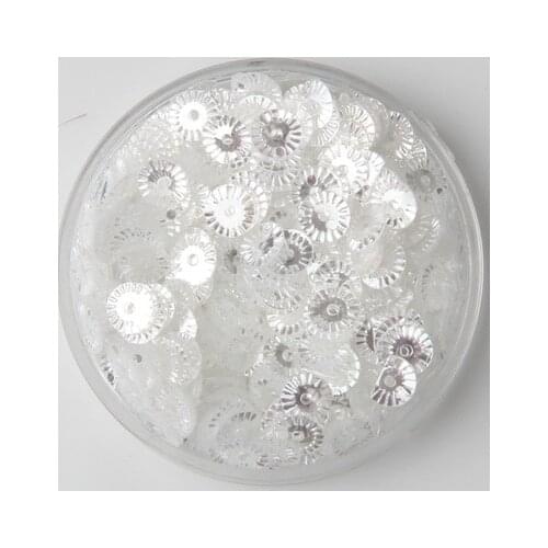 30g 6mm Round Wheel Flower Brilliant Color Sequins Paillette Accessories Transparent Crystal White Confetti Spangles