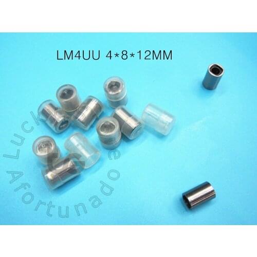 LM4UU bearing 4*8*12mm 10pcs/lot LM4UU 4mm Linear Ball Bearing Bushing 4*8*12mm for 3d printer parts