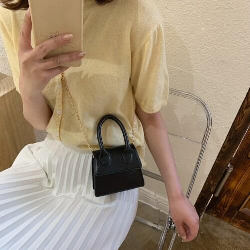 Mini Small Square Bag 2021 Summer New Female Bag Bright Fashion Small Shoulder Bag PU Messenger Shoulder Bag Handbag Bag