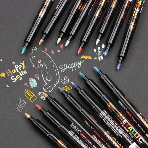8Color Metallic Water Paint Metal Marker Pen Permanent Drawing Paint Marker Pen DIY Ceramic Graffiti Pen