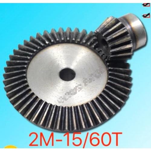 1Set 2M-15/60Teeths Metal Umbrella Bevel Gear 90 Degrees 4 :1 Transmission