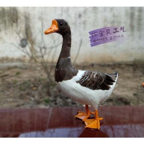 Big simulation goose toy polyethylene&furs gray goose model doll gift about 25x14x38.5cm 1054