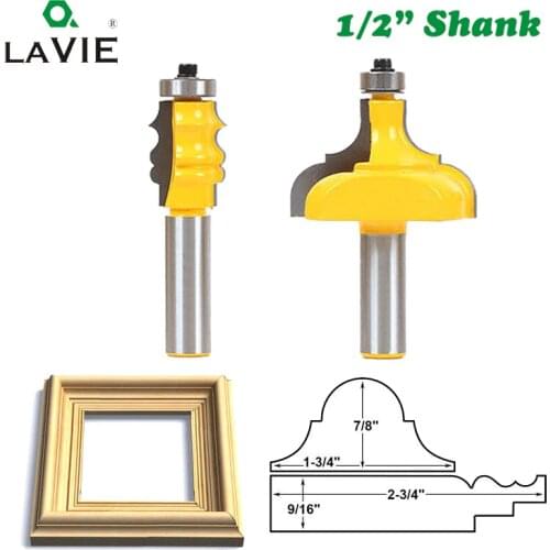 LAVIE 2pcs 12mm 1/2 Shank Picture Frame Router Bits Tenon Cutter C3 Carbide Line Bit Woodworking Milling Cutter for Wood MC03098