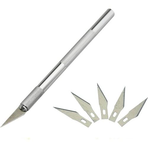 Non-Slip Metal Handle Scalpel Blade Carving Knife Paper Cutter Craft Pen Knives Scrapbooking Stationery School Supplies