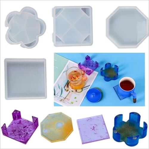 NEW Transparent Silicone Mould Resin Decorative Craft DIY Flower coaster square coaster Mold epoxy resin molds for jewelry