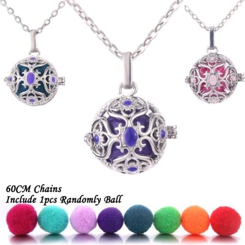New Lockets Pendant Necklace Pregnancy Balls Lava Stone Lockets Women Aromatherapy Essential Oil Diffuser Necklace Mexico Balls