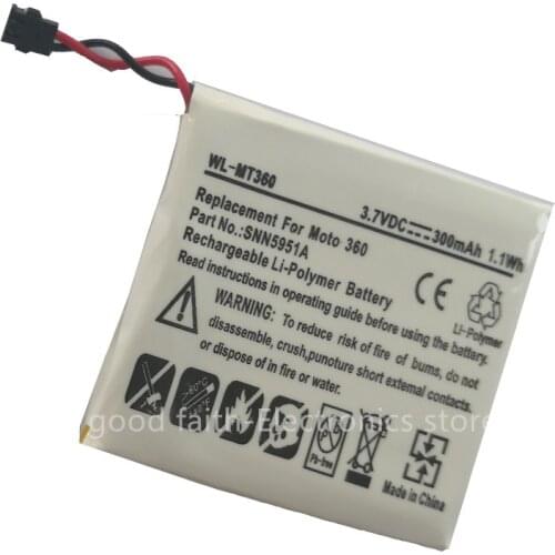 New 3.7V 300mAh Battery SNN5951A for Smart watch Motorola Moto 360 WX30 Smart Watch Li-Po Polymer Rechargeable Battery Pack