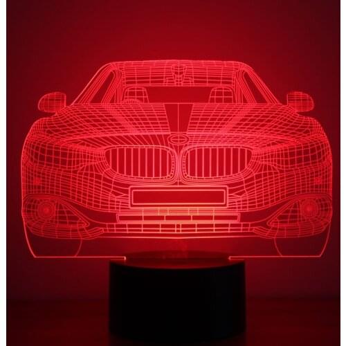 New Bmw 3d Colorful Led Small Night Light Smart Home Usb Power Atmosphere Child Toy 3d Light Fixtures Usb Led Kids Lamp
