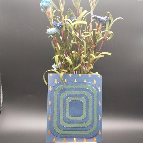 New Metal Cutting Dies 7pcs squire Frame New Stencils For DIY Scrapbooking Paper Cards Craft Making Craft Decoration 9.8*8.8 m