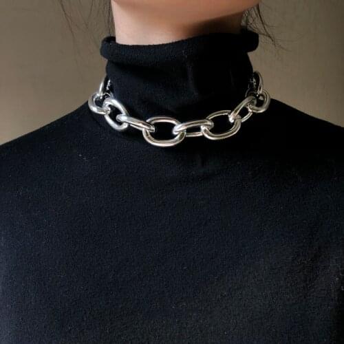 Free Shipping Punk Chunky CCB Choker Necklace Women Jewelry Hip Hop Rock Steampunk Gold Thick Cuban Chain Statement Necklaces