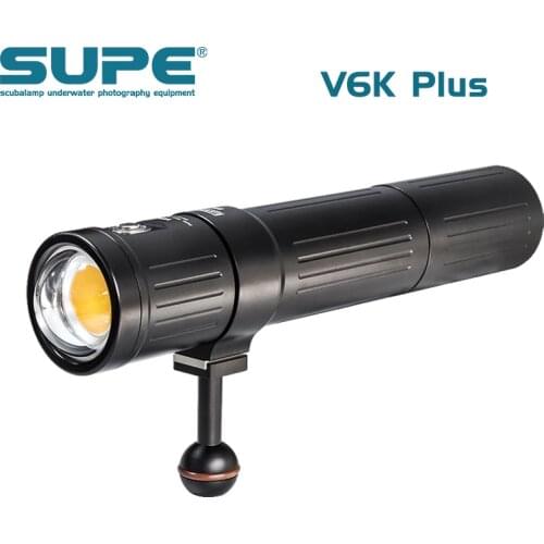 SUPE Scubalamp V6K Plus 12000Lumens Underwater Photo Video Light Scuba Diving Search Light beam angle 120 High-Mid-Low dimming