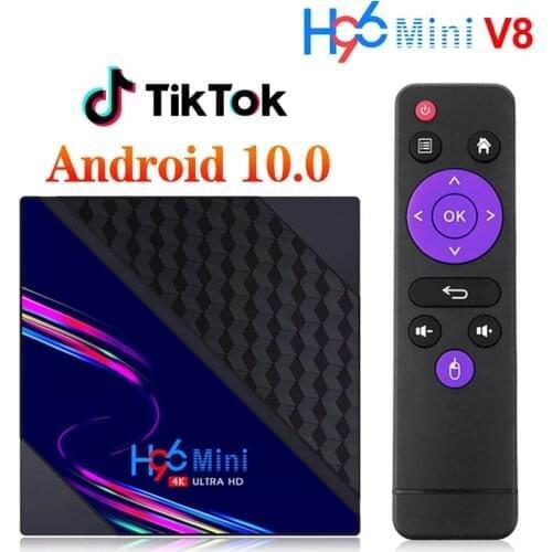 20pcs H96 Mini V8 Smart TV Box Android 10 2GB 16GB Support 1080p 4K 60fps Google Play Youtube H96Mini Media Player PK H96 MAX