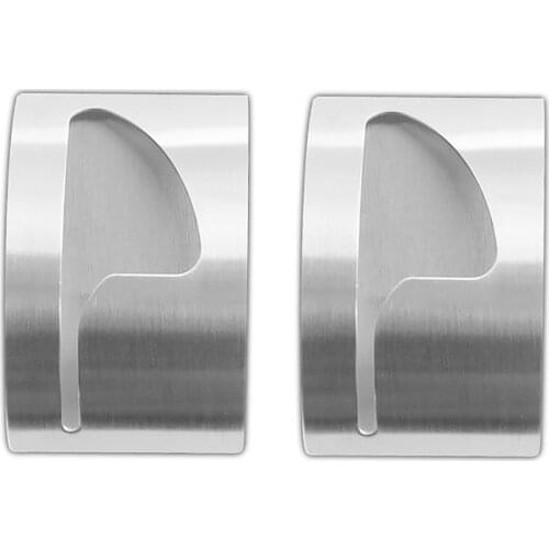 1PC Self-Adhesive Suction Wall Anti-Fall Clip Household Bathroom Stainless Steel Towel Clip Towel Holder Clip Shower Semicircle