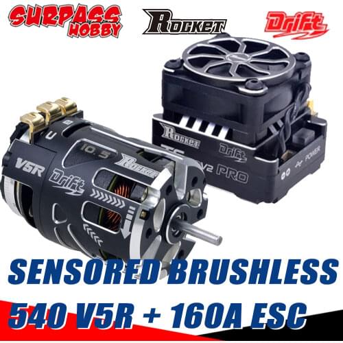 Surpass Hobby 540 V5r Sensored Brushless Motor 160A ESC Turbo Charger TS160V2 for 1/10 1/12 1/14 1/16 RC Cars Drift Racing GTR