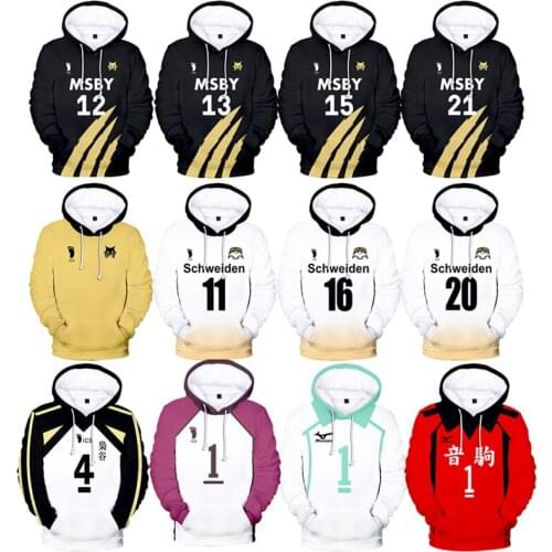 Anime Haikyuu Shoyo Hinata Hoodie Sweatshirt Cosplay MSBY Volleyball Club Kotaru Bokuto miya atsumu Cosplay Costume