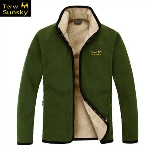 Outdoor autumn winter men coat high quality warm fleece clothing fleece liner windproof thickness Jacket sports male coat