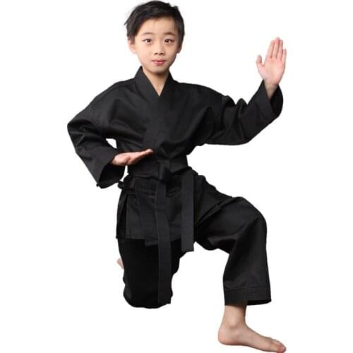 Adult&kids black/white COTTON KARATE clothing kung fu Kardined on training apparel clothing children karate uniform uniforms