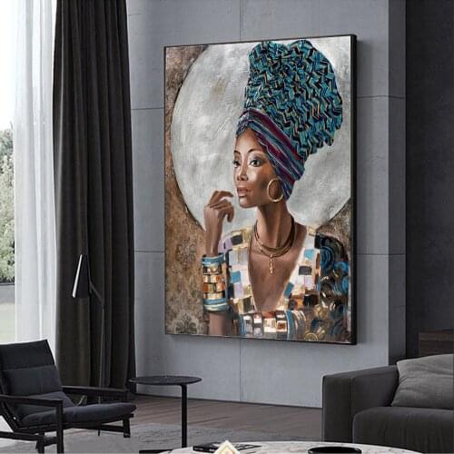African Women Canvas Painting Modern Pop Figure Art Style Poster Living Room Decoration Wall Pictures For Room Decor Wall Decor
