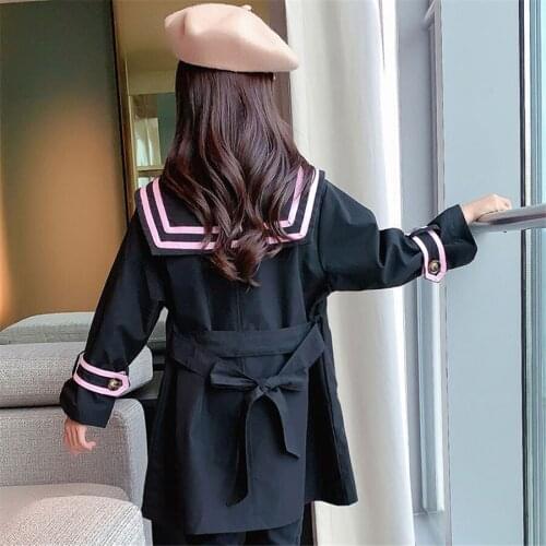 Spring Autumn Childrens Clothing Baby Girl Windbreaker Fashion Solid color Forbig girls 6-15Y