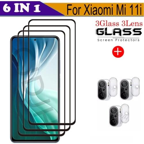 Tempered Glass For Xiaomi Mi 11i Screen Protector Glass For Xiaomi Mi 11i Camera Film For Xiaomi Mi 11 Lite 5G Protective Glass
