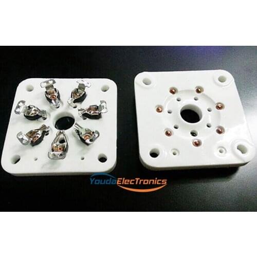 1PC 7 pin Vacuum Tube Tin plated Ceramic Sockets for 6C33 FU29 FU19 FU32 FU30 Panel Chassis Mount