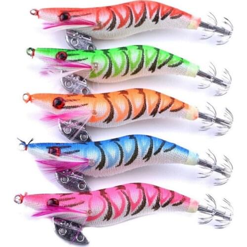 1pc Luminous Shrimp Squid Double Hooks Jigs Fishing Lures 11g 10cm Sea Octopus Cuttlefish Shrimp Fishing Baits Tackle 3D Eyes