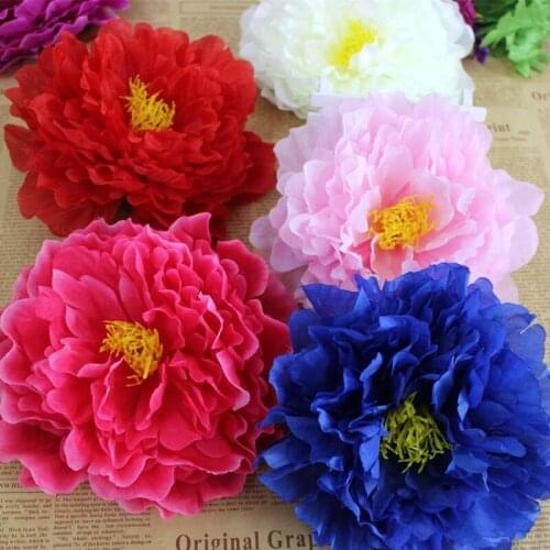10pcs 17cm Large Artificial Peony Flower Heads Silk Wedding Flowers For DIY Hair Corsage Bridal Bouquet Hat Dress Decoration
