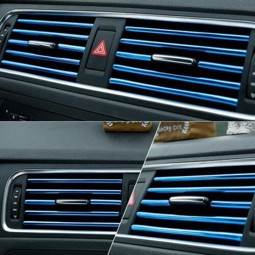 10Pcs/set Car Air Conditioner Outlet Decorative U Shape Moulding Trim Strips Accessories for Nissan Teana X-Trail Qashqai Livina