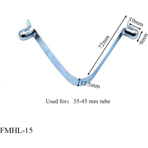 2PCS wholesale Zinc plated pipe spring lock v clip steel flat dual button spring clip for tube 35-50mm