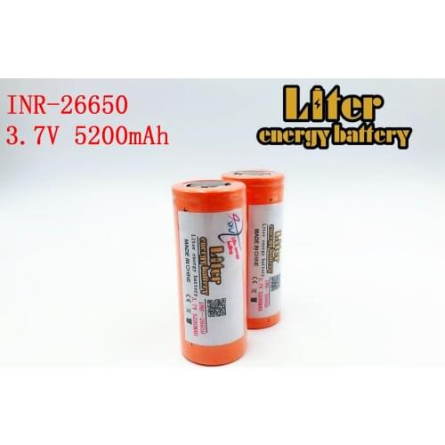 26650 rechargeable battery, 26650A lithium battery, 3.7V 5200mA 26650-50A blue. Suitable for flashlight