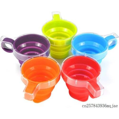 50pcs Folding Water Mugs Collapsible Drinking Cups Travel Silicone Water Cups Retractable Telescopic Mug