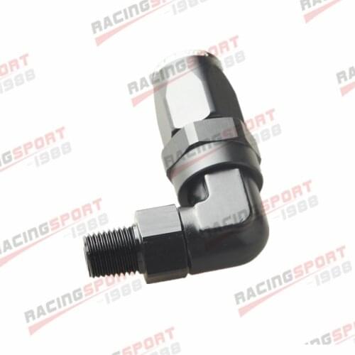 ADLER SPEED 8AN AN-8 To 1/4" NPT 90 Degree Swivel Hose End Fitting Adapter Black