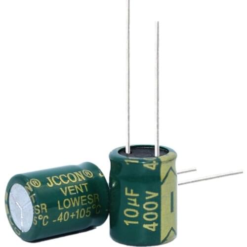 10pcs High frequency low resistance aluminum electrolytic capacitor 400v10UF 10uf400v volume: 8x12 10x13