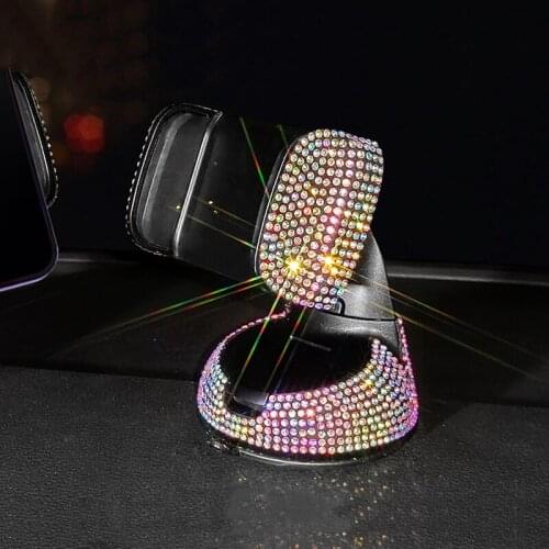 Bling Car Accessories Girly Multifunction Car Phone Holder For Auto Air Vent Mount Holder Dashboard Support Car Phone Stand