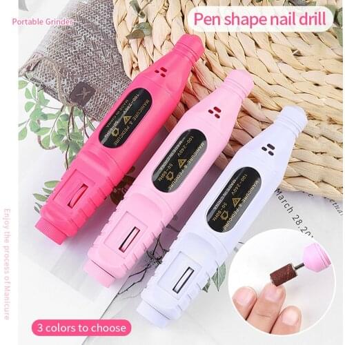 Electric Nail Drill Professional Handheld Nail Drill File Kit Manicure Pedicure Nail Polishing Machine with 6 Drill Bits