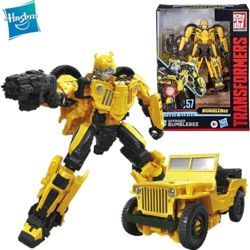 Original Hasbro Transformers Bumblebee Movie Studio Series 57 Deluxe Class Movie Willys Jeep Bumblebee Action Figure Model Toys