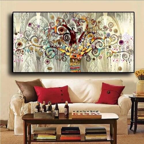 Gustav Klimt Landscape Tree of life Painting on Canvas Posters and Prints Scandinavian Wall Art Picture for Living Room Cuadros