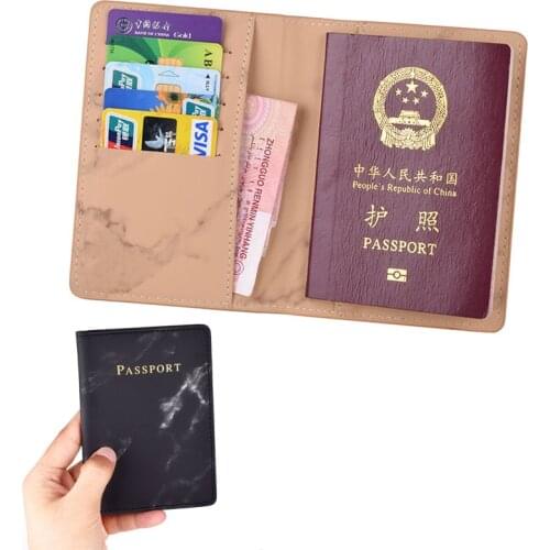 Leather Passport Cover Credit Card Holder Unisex Travel Wallet for Russia Men Women Business Passport Document Case