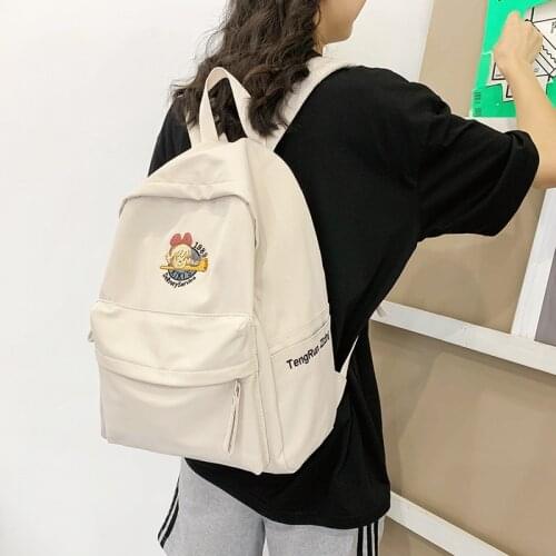 CGCBAG 2021 Fashion Canvas Backpack Women Casual Waterproof School Bag For Student Simple Harajuku Backpack Female Travel Bag